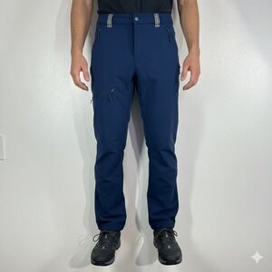 Columbia OmniShield Softshell Pants Blue Size 32x32 Water Resistant Fleece Lined